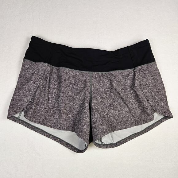 Lululemon Run Times Short II 4" Womens Size 10 Black Gray First Release W7AK9S - Picture 12 of 12